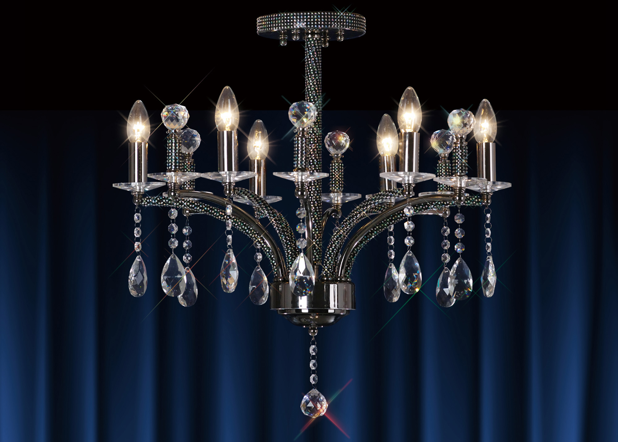 Fiore Crystal Ceiling Lights Diyas Multi Arm Crystal Fittings Fiore Crystal Ceiling Lights Diyas Multi Arm Crystal Fittings